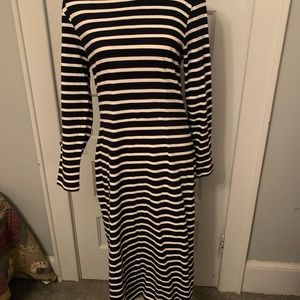 Beautiful J Crew  size 12 dark navy and crème dress excellent condition